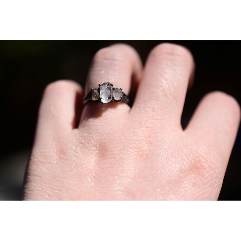 Sapphire Ring Boho Ring Raw Diamond Engagement Ring Rough Diamond Wedding Band U